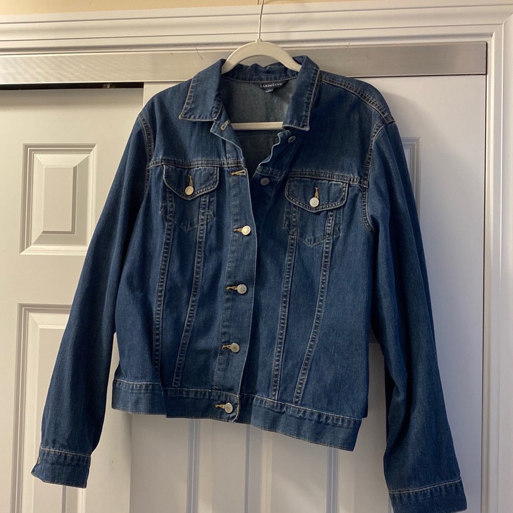 Lands End denim trucker jacket.